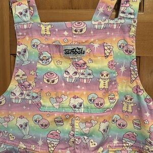 Jambats x Molly's Collab. Kawaii Pastel Rainbow Dungarees.